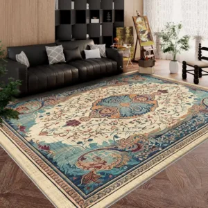 Luxury Persian Carpet for Living Room Retro Decoration Home Sofa Area Non-slip Washable Rugs Bedroom Foldable Plush Doorway Mat