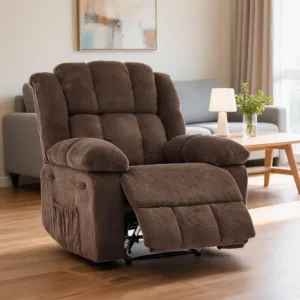 Extra Wide Manual Recliner Chair For Adults 155 Degree Reclining Upholstered Armchair Ergonomic Reading Chair With Terry Cloth For Living Room Bedroom Nursery