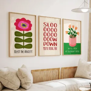 Mental Health Wall Art Set of 3 Posters for Therapy Office Decor Inspirational Motivational Quotes Printable School Room Decor