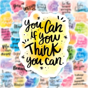 50PCS Colorful Inspirational Positive Words Text Stickers DIY Diary Phone Laptop Luggage Motivational Graffiti Decals Sticker