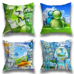Frutiger Aero Art Pillow Case Pillow Case Living Room Sofa Cushion Cover Suitable For Home Bedroom Room Decoration
