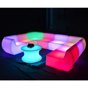 Outdoor Furniture Glowing Sofa Set Patio Balcony Villa Hotel Mall Creative Leisure Luminous Combination Sofa For Garden Decor
