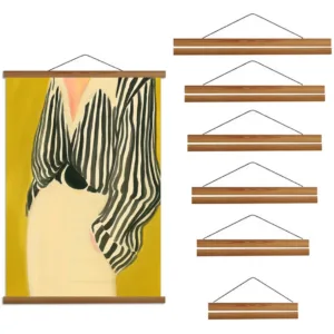 1PC Magnetic Wooden Picture Poster Hanger Frames Photos Wall Art Canvas Print Painting Teak Pine Wood Living Room Home Decor