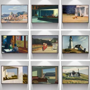 1pc frameless Canvas Painting Edward Hopper Classic Exhibition Artwork Morning Sun/Sunlight in a Cafeteria Poster Canvas Pain