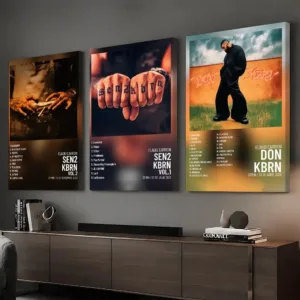 Rapper Album Eladio C-Carrion Framed Wall Painting Ready to Hang Canvas Wall Art Poster for Bedroom Living Room Home Decor Gift
