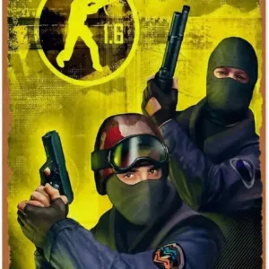 Retro Game Metal Sign - Counter Strike 1.6- Video Game Wall Art | Console Classic Decor for Gaming Dens