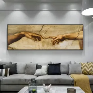 The Hand of God Canvas Painting Posters Wall Art Adam Printed Poster Decor Religious Cultural Painting Bedroom Living Room Decor