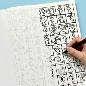 A 40 Page Decompression Sketchbook with Facial Expressions and Coloring, Over 1000 Black and White Line Drawings and Emoticons