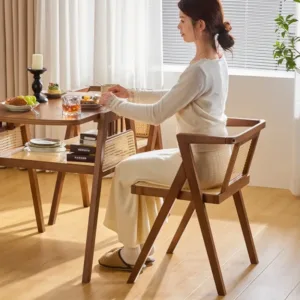 Balcony tea table and chair combination casual rattan chair one table and two chairs small tea table outdoor three-piece set
