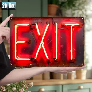 CIFBUY Vintage EXIT Metal Tin Sign Retro Neon Style Wall Plaque Industrial Bar Pub Man Cave Home Wall Decor