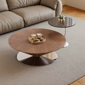 Heavy Duty Designer Coffee Table Round Brown Cute Unique Nordic Coffee Table Modern Luxury Mesa De Centro Furniture For Home