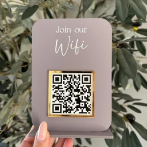 Custom Acrylic QR Code Sign Personalized Logo Plaque QR Code Display Scan to Pay Social Media Google Review WiFi Password Sign