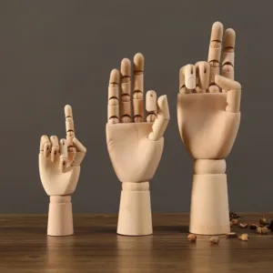 Articulated Wooden Puppet Model Movable Joints Wood Hand Mannequin Figurines Sketch Display Statue Home Craft Desk Decoration