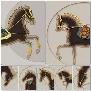 Modern Nordic Abstract Aesthetics Noble Horse Canvas Painting Wall Art Pictures for Living Room Hotel Office and Home Decoration