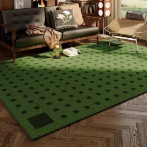 Light Luxury Style Retro Living Room Carpet Green Large Size Bedroom Non-slip Decoration Rugs Cover Home Washable Floor Mat Soft