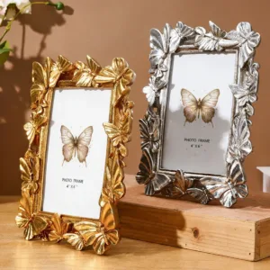 1PC, European-style White, Gold, Black, Gold and Silver Resin Three-dimensional Butterfly Frame Decoration