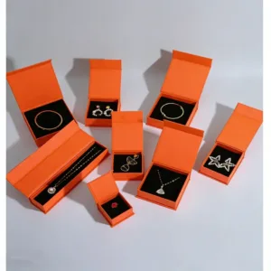 12PCS Beige Purple Black Magnetic Closure Luxury Jewelry Box Elegant Storage Gift Packaging for Necklaces Earring Ring