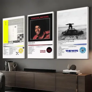 Rock Band Album The 1975 Framed Wall Painting Ready to Hang Canvas Wall Art Poster for Bedroom Living Room Home Decor Gift