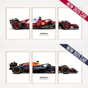 2025 Cars SF-25 MCL39 AMG W16 Set of 3Hamilton Leclerc Russell Antonelli Art poster print Canvas Painting Home Decor Wall Art