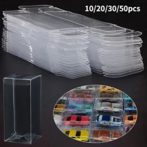 1/64 Clear Car Model Toy PVC Display Box Dustproof Storage Holder Gift Case Protector Wedding Party Decoration 10/20/30/50pcs