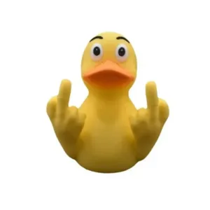 Duck hands with middle finger ornaments home garden resin craft design ornaments cute duck swimming office desk funny decorative