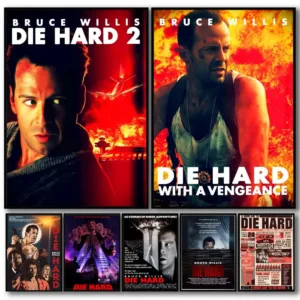 Movie D-die Hard Painting Calligraphy High-Quality Cotton Canvas Poster Wall Art for Living Room Modern Coffee House Decor