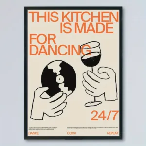 Art Wall Painting Bedroom Office Living Room Cafe Bar Home and Dorm Decoration Canvas Poster This Kitchen for Dancing