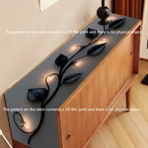 Modern Minimalist Iron Lamp Leaf Shape Table Runner Restaurant Decorative Cloth for Dining Office Living Room Coffee Table Decor