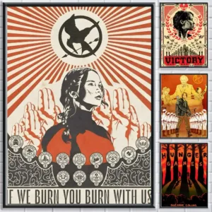 Classic Movie The H-Hunger Games Poster Premium Decorative Wall Stickers Living Room Home Dormitory Easy To Install No Damage