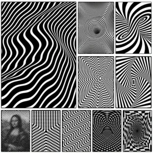 Black And White Optical Illusion Waves Poster HD Art Sticky Wall Waterproof Home Living Room Bedroom Bar Aesthetic Decoration