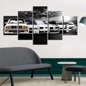 5 Pieces Wall Art Canvas Poster Abstract Retro Car Decor Painting Living Room Picture Print Bedroom Wallpaper Home Decoration