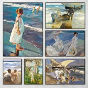 Spanish Joaqun Sorolla Works Posters and Prints Swimmers Wall Art HD Picture Canvas Painting Living Room Home Decoration