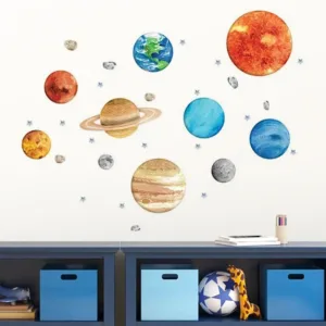 Nine Planets Wall Stickers For Kids Rooms Child Bedroom Home Wall Decor Study Decoration Self-adhesive Vinyl Stickers Wallpapers