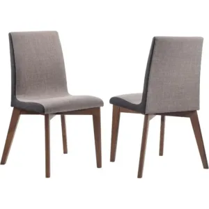 Upholstered Arm Dining Chairs Set of 2 with Soft Cushioned Seats - Walnut Finish Kitchen & Dining Room Furniture