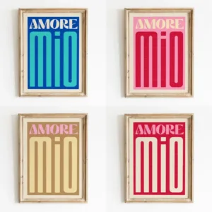 Modern Colorful Print Amore Mio Poster Wall Art Love Canvas Painting For Living Room Home Decor Valentine’s Day Gift Idea