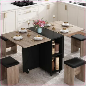 Farmhouse Dining Table Set for 4, 60