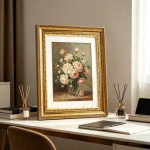 2 Pack Ornate Gold Picture Frames With Mat Vintage Photo Frame Set For Wall Gallery & Tabletop Display 8×10in-A4cm Home Decor