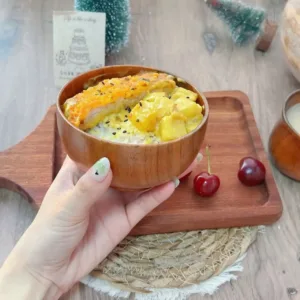 Collectible Food Grade Natural Sour Jujube Wooden Bowl Vintage Handmade Large Japanese Rice Soup Home Dorm Kids Personal Durable