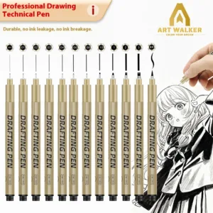 1/6/9/12 Pcs Manga Black Fineliner Marlers Various Pen Nibs For Sketch Architectural Drawing Comic Painting Art School Supplies