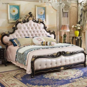 Wedding Unique Bed Designer High Quality Safe Organizer Fashionable Bed Aesthetics Confortable Twin Muebles Bedroom Furniture