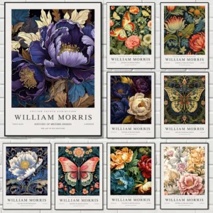 William Morris Animal Butterfly Plant Art Colorful Flower Abstract Artwork Poster Canvas Paintings Wall Art Pictures Home Decor