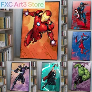1PC frameless Canvas,Marvel Movie Avengers Superhero Wall Art Posters SpiderMan Home Room Decoration Canvas Painting Murals Prin