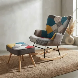 Nordic Recliner Lounge Chair for Living Room Comfortable Armchair Salon Furniture with Rocking Base Modern Home Seating Sofa