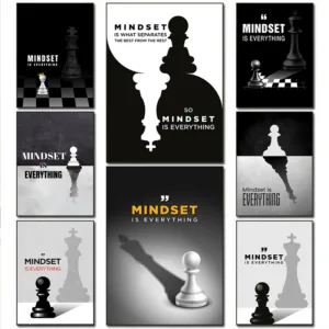 Retro Abstract Advanced Style Nordic Black and White Chess Board Posters Canvas Painting Prints Living Room Wall Pictures Decor
