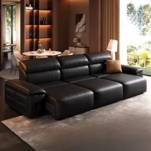 Luxury Genuine Leather Electric Function Sofa Bed Living Room Sofas Convertible Sofa Sectional Couch Armchair Home Furniture