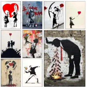 Street Art Graffiti Banksy Artwork Poster Premium Decor Art & Gift for Household Lounge Home Ornaments