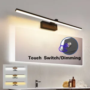 Indoor Touch Dimmable LED Wall Lamps with ON/OFF Touch Switch Bathroom LED Wall Picture Lights Gallary Wall Sconce Hard-wired