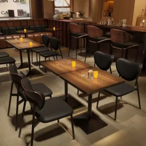 Solid Wood Dining Table,bar Cleaning, Commercial American Western Restaurant Dining Table, Retro Bar Table and Chair Combination