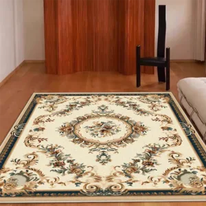 Luxury European Flower Design Room Decor Aesthetic Bedroom Carpet Big Size Non-slip Live Room Rug Easy Clean Coffee Tables Mat