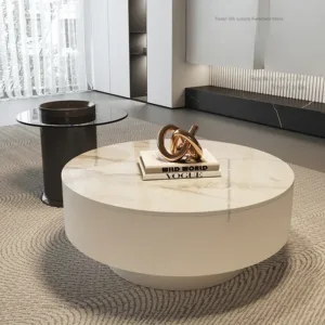 Italian Light Luxury Coffee Tables Modern White Living Room Glass Tea Table Nordic Design Salon Home Furniture Couchtisch FYCT